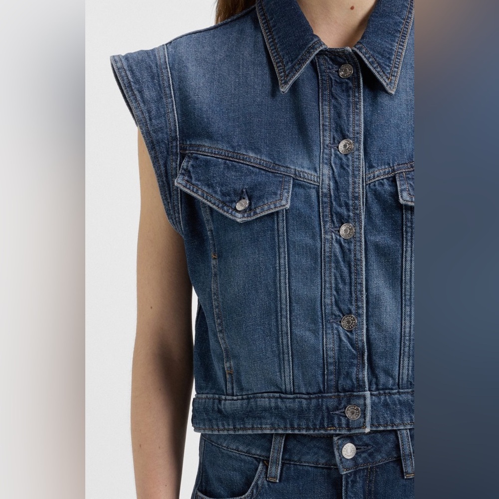 NWT BOSS Denim Vest Jacket size XS - Picture 5 of 14